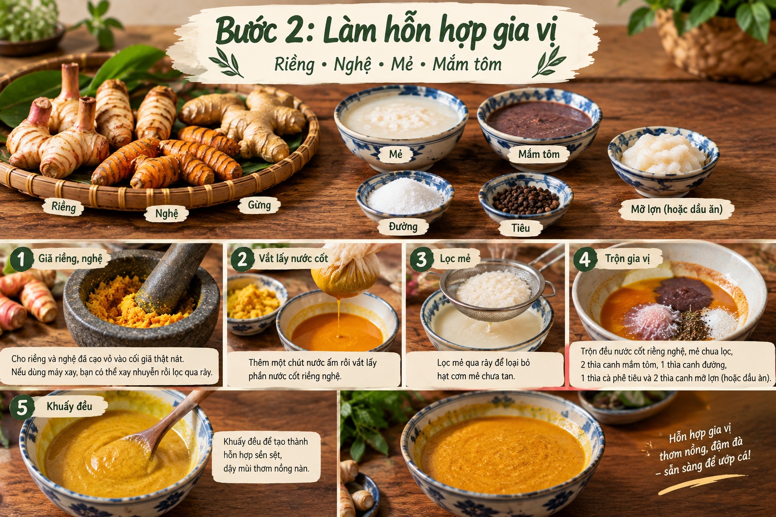 Bước 2: Làm hỗn hợp gia vị